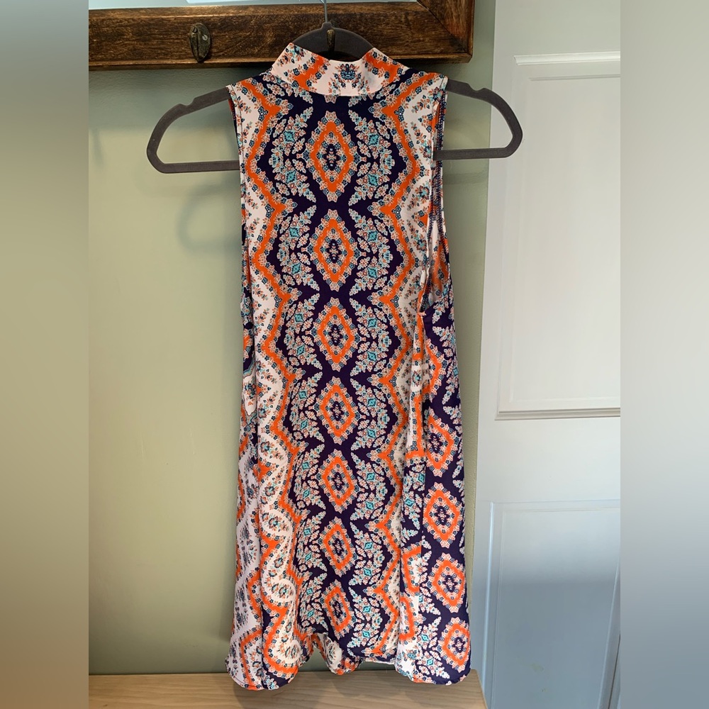 Vibrant High neck retro dress